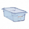 Sinine hermeetiline karp ABS - GN 1/4 100 mm - Araven - Fourniresto
