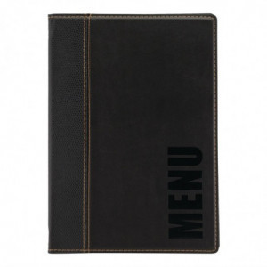 Protège-Menus Contemporain A4 Noir - Securit - Fourniresto