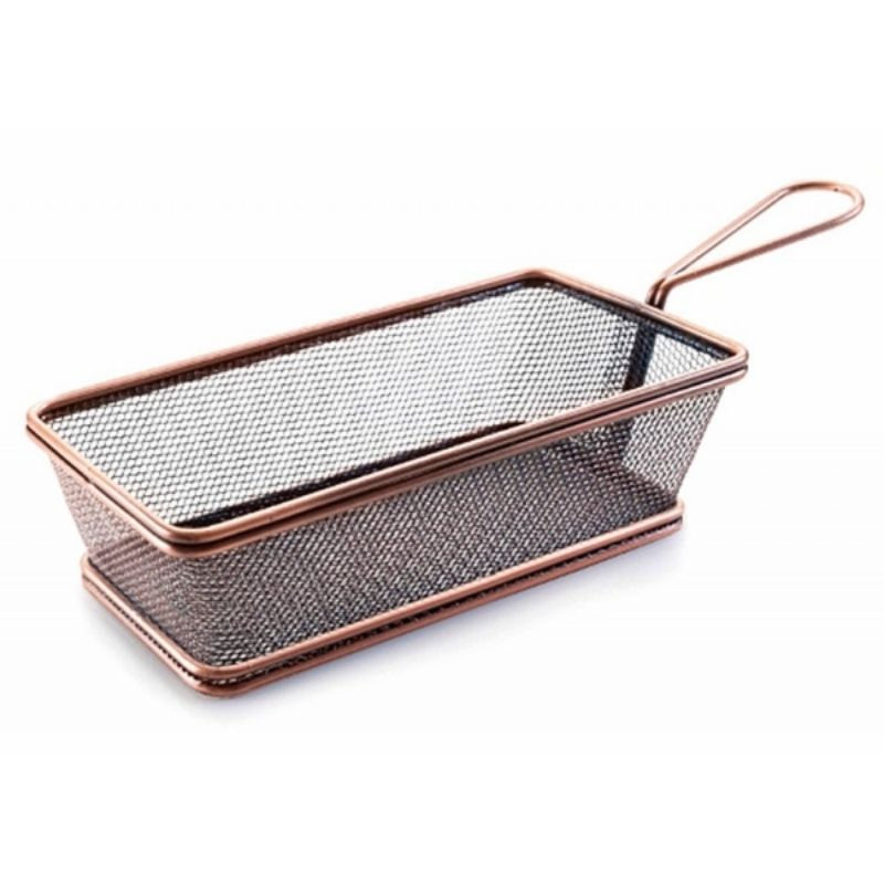 Ristkülikukujuline roostevabast terasest korv pronksist käepidemega - 21 x 11 cm - Lacor Ristkülikukujuline roostevabast terasest korv pronksist käepidemega - 21 x 11 cm - Lacor