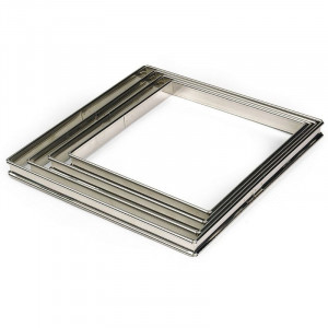 Vormikook ruudukujulises roostevabast terasest vormis - 200 x 200 mm - TELLIER