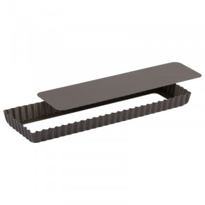 TELLIER - Ristkülikukujuline lainelise äärega eemaldatava põhjaga koogivorm - 350 x 110 mm