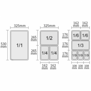 GN 1/4 Gastronorm-kastrul - 2,8 L - P 100 mm