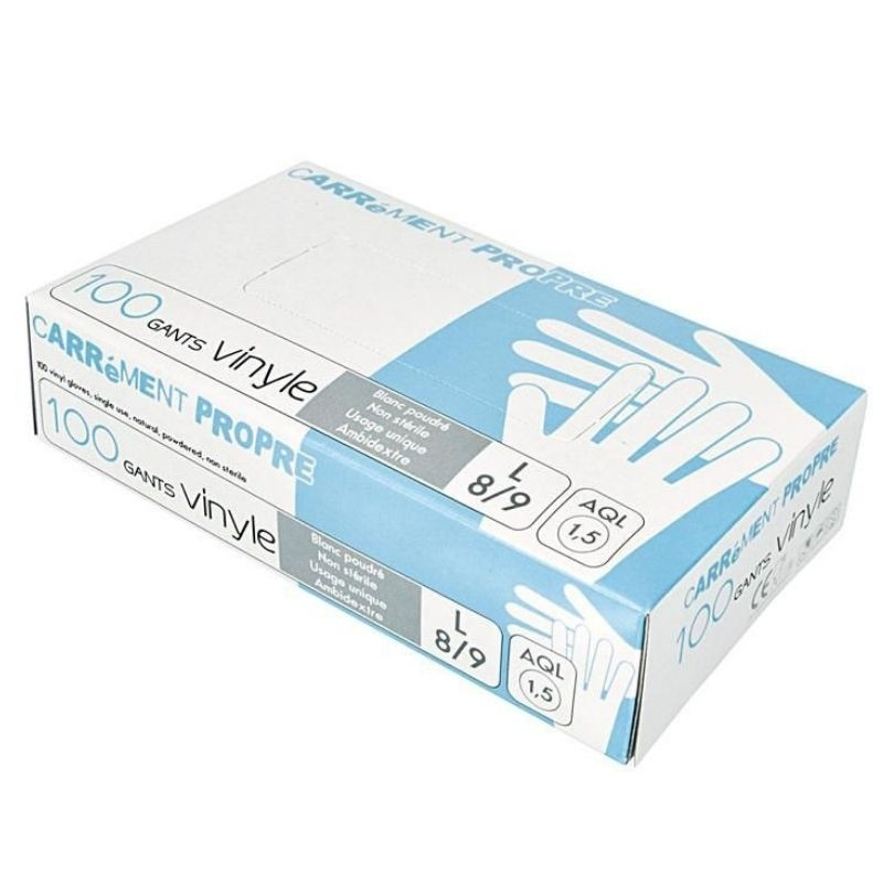 Vinüülkindad suurus L - 100 tk komplekt Vinüülkindad suurus L - 100 tk komplekt