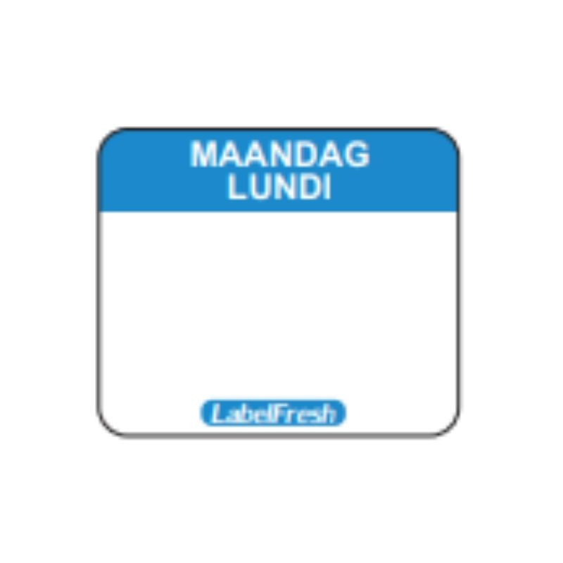 Jälitamise silt FreshEasy - Esmaspäev - 30 x 25 mm - 1000 tk komplektis - LabelFresh Jälitamise silt FreshEasy - Esmaspäev - 30 x 25 mm - 1000 tk komplektis - LabelFresh