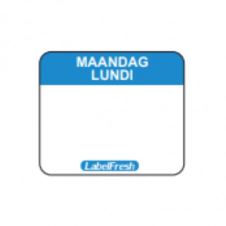 Jälitamise silt FreshEasy - Esmaspäev - 30 x 25 mm - 1000 tk komplektis - LabelFresh
