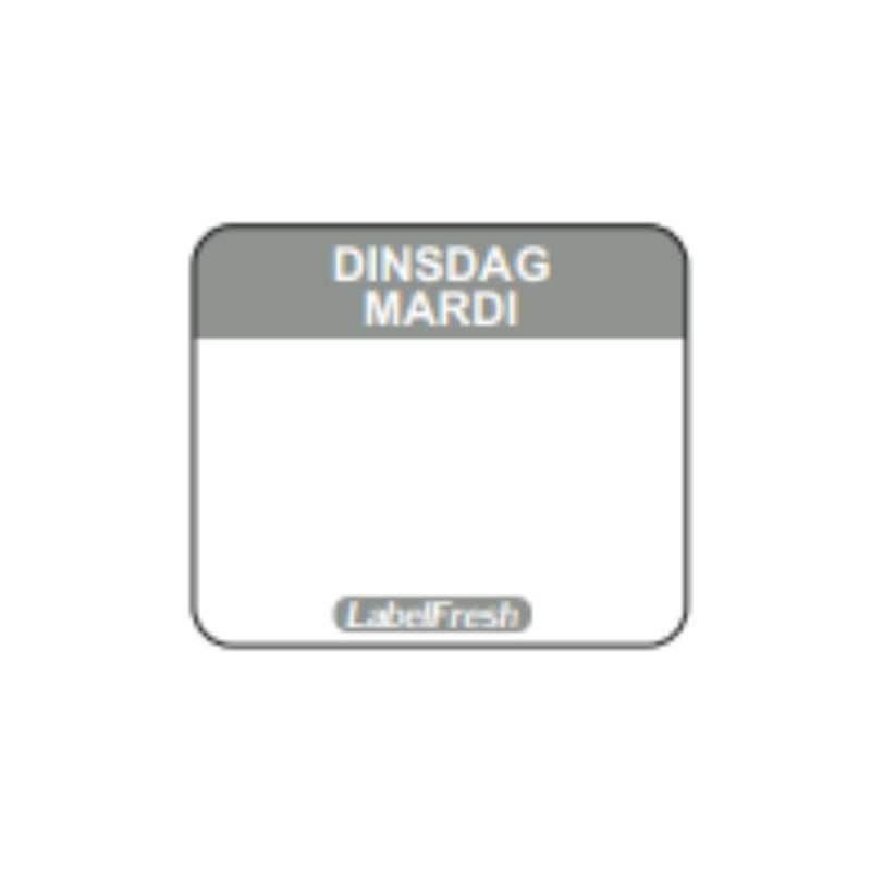 Traceability Label FreshEasy Label - Tuesday - 30 x 25 mm - Pack of 1000 - LabelFresh Traceability Label FreshEasy Label - Tuesday - 30 x 25 mm - Pack of 1000 - LabelFresh
