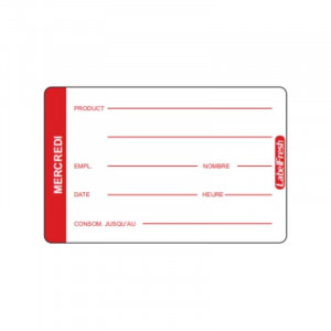 Jälitamise silt LabelFresh Pro - Kolmapäev - 70 x 45 mm - 500 tk komplektis - LabelFresh