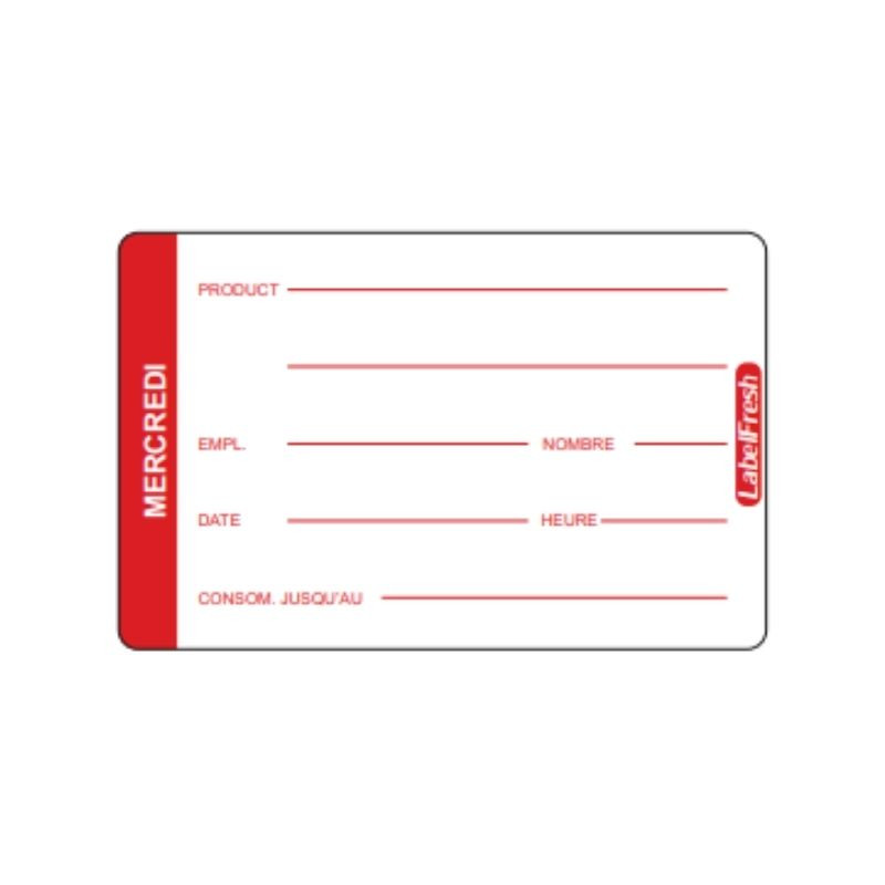 Jälitamise silt LabelFresh Pro - Kolmapäev - 70 x 45 mm - 500 tk komplektis - LabelFresh Jälitamise silt LabelFresh Pro - Kolmapäev - 70 x 45 mm - 500 tk komplektis - LabelFresh