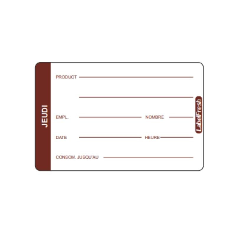 Jälitamise silt LabelFresh Pro - Neljapäev - 70 x 45 mm - 500 tk komplektis - LabelFresh Jälitamise silt LabelFresh Pro - Neljapäev - 70 x 45 mm - 500 tk komplektis - LabelFresh