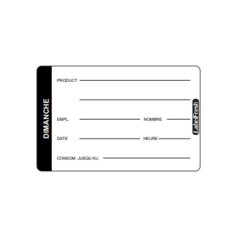 Jälitamise silt LabelFresh Pro - Pühapäev - 70 x 45 mm - 500 tk - LabelFresh