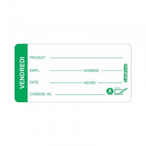 Jälitamise silt LabelFresh Soluble Pro - Esmaspäev - 60 x 30 mm - 250 tk komplektis - Labelfresh