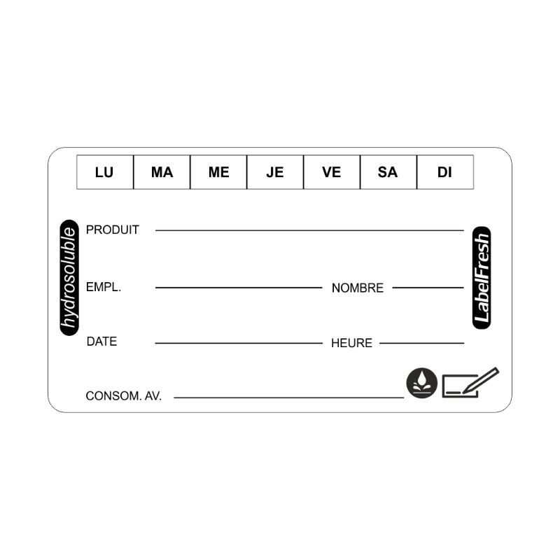 Jälitamise sildid - LabelFresh lahustuvad - 60 x 30 mm - 250 tk komplektis - LabelFresh Jälitamise sildid - LabelFresh lahustuvad - 60 x 30 mm - 250 tk komplektis - LabelFresh