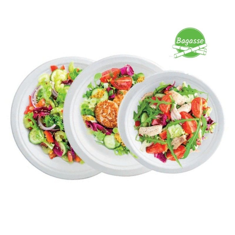Round Bagasse Plate - 180 x 18 mm - Pack of 50 Round Bagasse Plate - 180 x 18 mm - Pack of 50