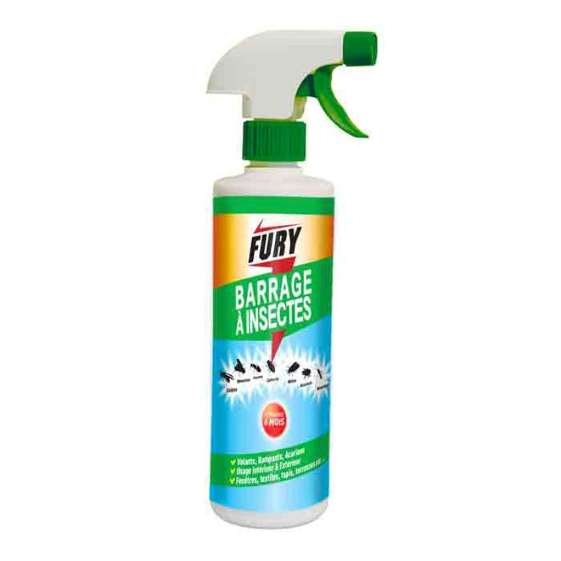 Spray Barrage à Insectes Volants et Rampants - 500 ml - FURY Spray Barrage à Insectes Volants et Rampants - 500 ml - FURY