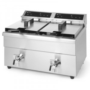Induktsiooniga fritüür koos tühjenduskraaniga - 2 x 8 L