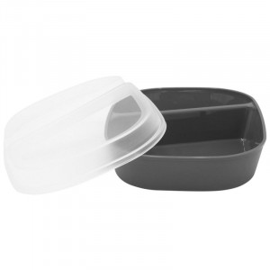 Hall korduvkasutatav PP-kauss, 2 sektsiooni - 990 ml - Komplekt 24