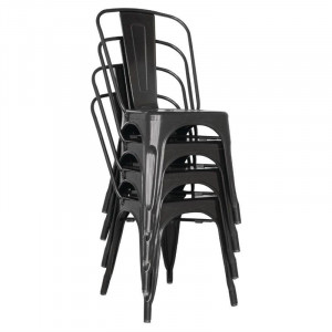 Bistrostapeldatavad terasest toolid - must - 4 tk - Bolero