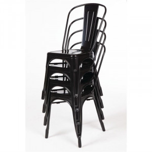 Bistrostapeldatavad terasest toolid - must - 4 tk - Bolero