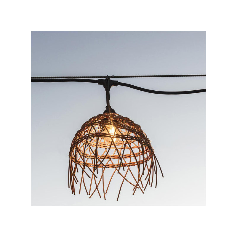 Outdoor Light Garland with Exotic Straw Lampshade - Hawai Light - Lumisky Outdoor Light Garland with Exotic Straw Lampshade - Hawai Light - Lumisky