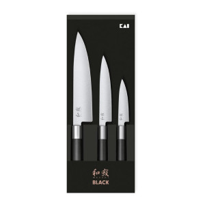 3 Wasabi Black noa komplekt - professionaalne lõikamineKai Wasabi Black noad - Jaapani täpsus