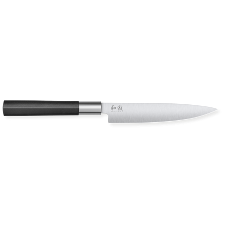 Kai Wasabi Black universaalne nuga - L 15 cm: lõikejõudlus ja kasutusmugavus