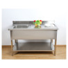 Sukeldu 1 pesuga koos seljatoe ja riiuliga - L 1400 x S 600 mm - Dynasteel
