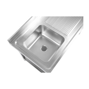 Sukeldu 1 pesuga koos seljatoe ja riiuliga - L 1400 x S 600 mm - Dynasteel
