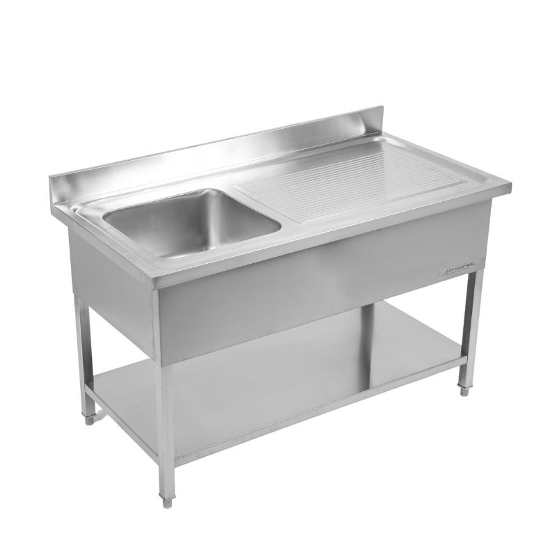 Sukeldu 1 pesuga koos seljatoe ja riiuliga - L 1400 x S 600 mm - Dynasteel Sukeldu 1 pesuga koos seljatoe ja riiuliga - L 1400 x S 600 mm - Dynasteel