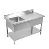 Sukeldu 1 pesuga koos seljatoe ja riiuliga - L 1400 x S 600 mm - Dynasteel