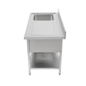Sukeldu 1 pesuga koos seljatoe ja riiuliga - L 1400 x S 600 mm - Dynasteel