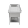 Sukeldu 1 pesuga koos seljatoe ja riiuliga - L 1400 x S 600 mm - Dynasteel