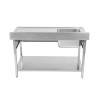 Sukeldu 1 pesuga koos seljatoe ja riiuliga - L 1400 x S 600 mm - Dynasteel