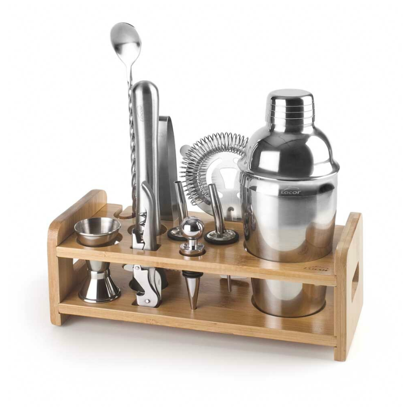 Ensemble D'ustensiles De Cocktail Avec Support en Inox - Lacor Ensemble D'ustensiles De Cocktail Avec Support en Inox - Lacor